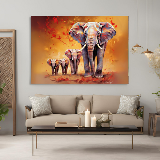 Elephant Family - Vastu Inspired Art