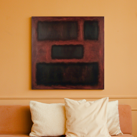 Four Darks in Red-  Abstract Art