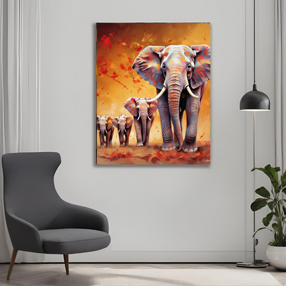 Elephant Family - Vastu Inspired Art