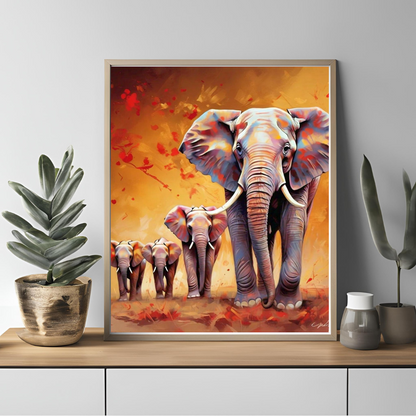 Elephant Family - Vastu Inspired Art